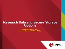 Research Data and Secure Storage Options