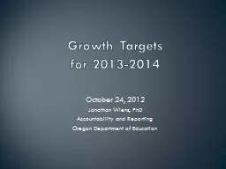 Growth Targets  for 2013-2014