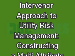 Applying the Joint Intervenor Approach to Utility Risk Management:  Constructing a Multi-Attribute