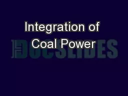 Integration of Coal Power