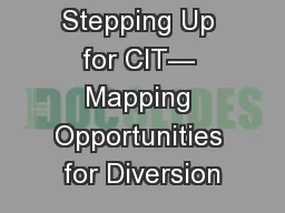 Stepping Up for CIT— Mapping Opportunities for Diversion