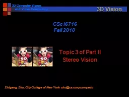 3D Vision Topic 3 of Part II