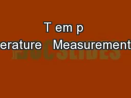 T em p erature   Measurement