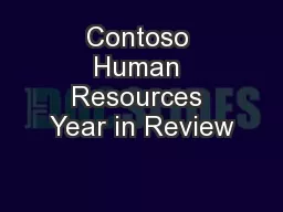 Contoso Human Resources Year in Review