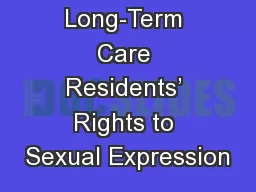 Long-Term Care Residents’ Rights to Sexual Expression