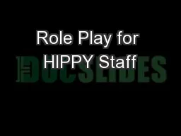 Role Play for HIPPY Staff