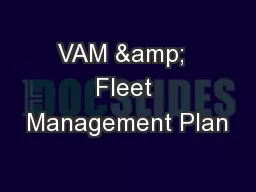VAM &  Fleet Management Plan