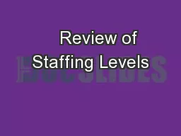     Review of Staffing Levels