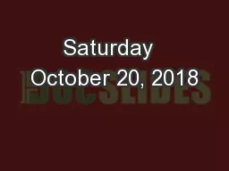 Saturday  October 20, 2018