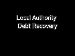 Local Authority Debt Recovery