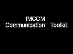 IMCOM Communication   Toolkit