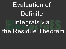 Evaluation of Definite Integrals via the Residue Theorem