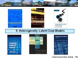 9. Heterogeneity: Latent Class Models
