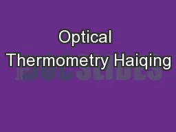 Optical Thermometry Haiqing