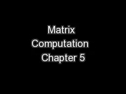 Matrix Computation  Chapter 5