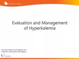 Evaluation and Management of Hyperkalemia
