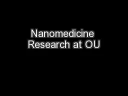 Nanomedicine Research at OU
