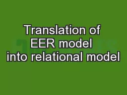 Translation of EER model into relational model