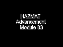 HAZMAT Advancement Module 03