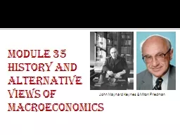 Module 35 History and Alternative Views of Macroeconomics