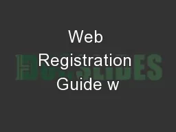 Web Registration Guide w