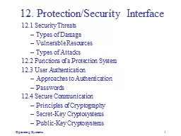 12. Protection/Security Interface