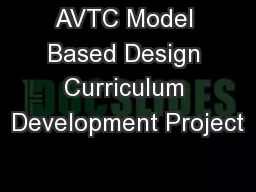 AVTC Model Based Design Curriculum Development Project