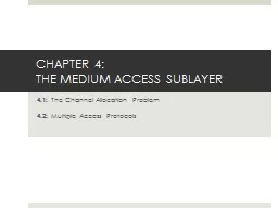 CHAPTER 4:  THE MEDIUM ACCESS SUBLAYER