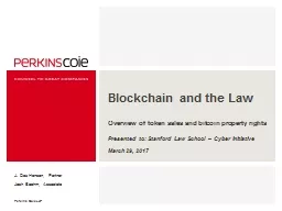 Blockchain and the Law Overview of t