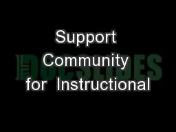 Support Community for  Instructional