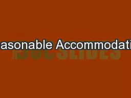 Reasonable Accommodation