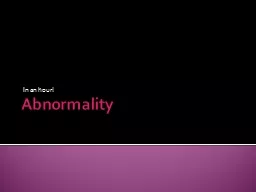 Abnormality In an hour! Definitions of abnormality