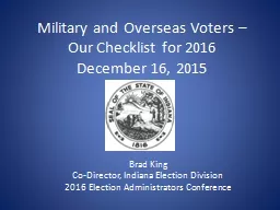 Military and Overseas Voters –  Our Checklist for 2016