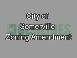 City of Somerville Zoning Amendment