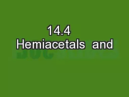 14.4   Hemiacetals  and
