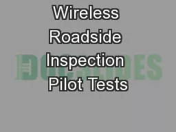 Wireless Roadside Inspection Pilot Tests