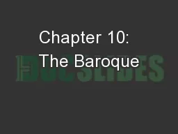 Chapter 10:  The Baroque