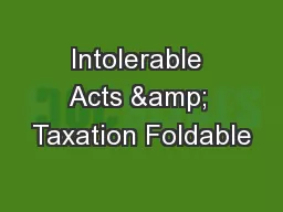 Intolerable Acts & Taxation Foldable