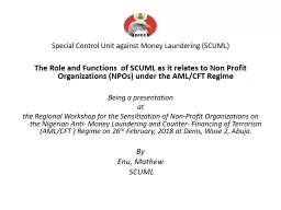 Special Control Unit against Money Laundering (SCUML)