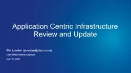 Application Centric Infrastructure