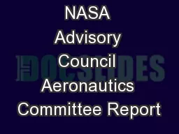 NASA Advisory Council Aeronautics Committee Report
