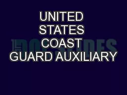 UNITED STATES COAST GUARD AUXILIARY