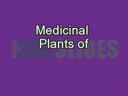 Medicinal Plants of