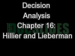 Decision Analysis Chapter 16: Hillier and Lieberman