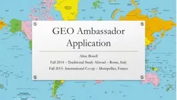 GEO Ambassador Application