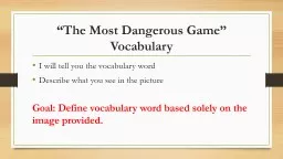 “The Most Dangerous Game” Vocabulary