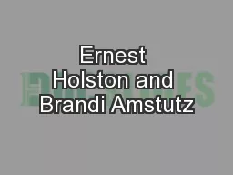 Ernest Holston and Brandi Amstutz