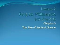 Lesson 2 Religion, Philosophy,