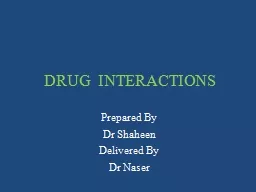 DRUG  INTERACTIONS Prepared By