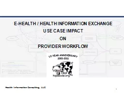 1 E-Health / Health Information Exchange